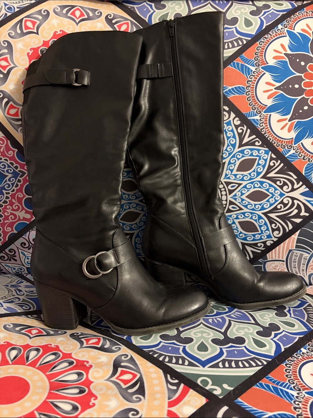 Natural Soul Black Women's Knee-High Riding Boots. EUC